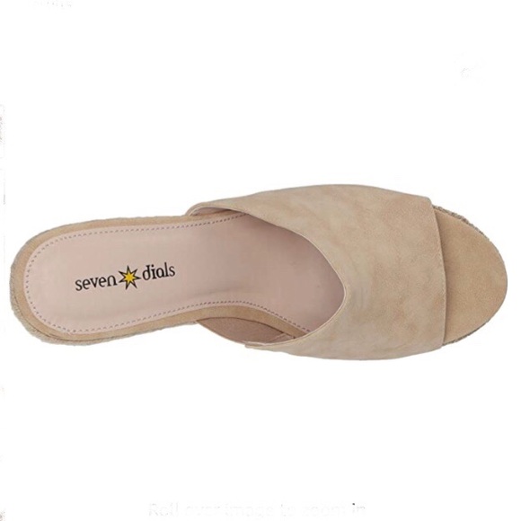 SEVEN DIALS SHANIA NATURAL/NUBUCK ESPADRILLE WEDGE SANDLE/SLIDE SZ 7.5 NWT - Picture 3 of 14